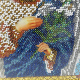 Икона "Святой архангел Гавриил", плетение бисером, размер полотна 17.8х24 см. Картинка 10